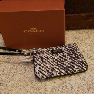 Coach Black and White Wristlet